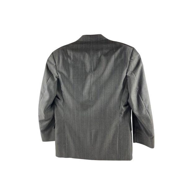 Adams Row Mens Gray Pinstripe Double-Breasted Suit 42R Jacket & 34x32 Pants DH18 - Picture 8 of 16